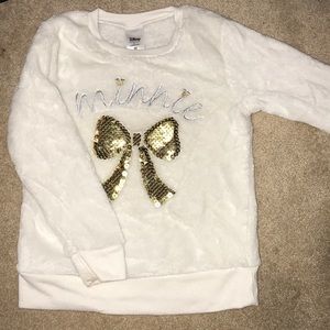 Disney Minnie Mouse faux fur sweatshirt.